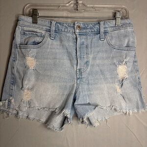 Hollister Light Blue Ripped Jean Shorts